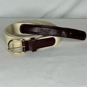 Canterbury Men's Stretch & Leather Cream Colored Belt. Size 44